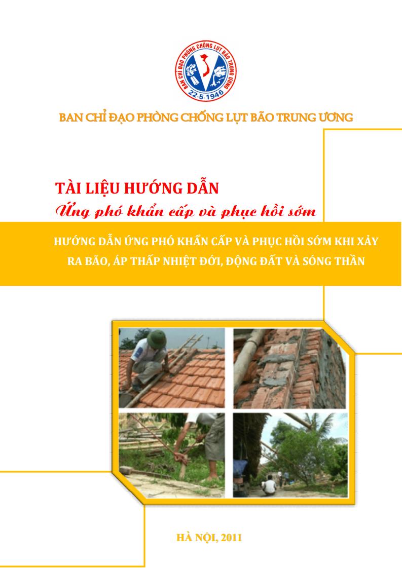 Tài liệu hướng dẫn Ứng phó khẩn cấp và Phục hồi sớm khi sảy ra bão, áp thấp nhiệt đới, F168bet hiện đang mở và sóng thần