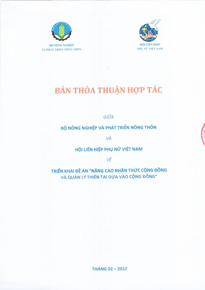 Bản thỏa thuận hợp tác giữa Bộ Nông nghiệp và Phát triển Nông thôn và Hội liên hiệp Phụ nữ Việt Nam về triển khai đề án "Nâng cao nhận thức cộng đồng và quản lý F16878.vip cá cược thể thao, casino, slot game, bắn cá dựa vào cộng đồng