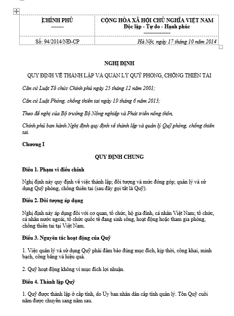 F16812 bảo mật tuyệt đối số 94/2014/NĐ-CP ngày 17/10/2014  về Quy định thành lập và quản lý quỹ F168.con giải trí đỉnh cao 